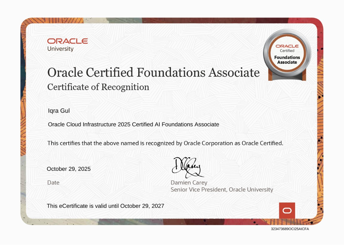 Oracle Certified AI Associate